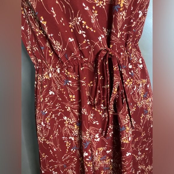 Allegra K NWT Tank Style MIDI Dress Red with Floral and Butterfly Design size S - Picture 6 of 14